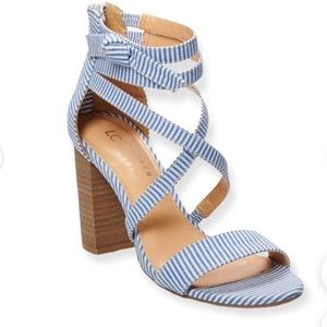 LC Lauren Conrad Women's Blue and White Heels